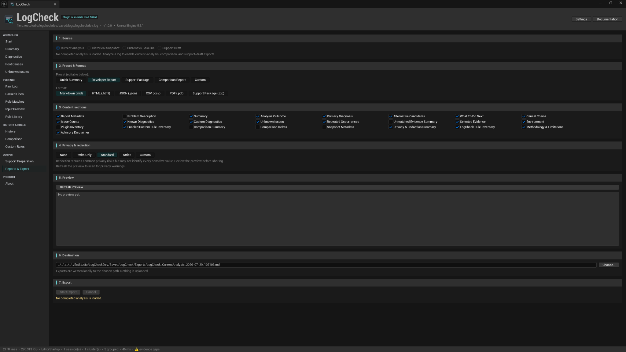 LogCheck Reports & Export
