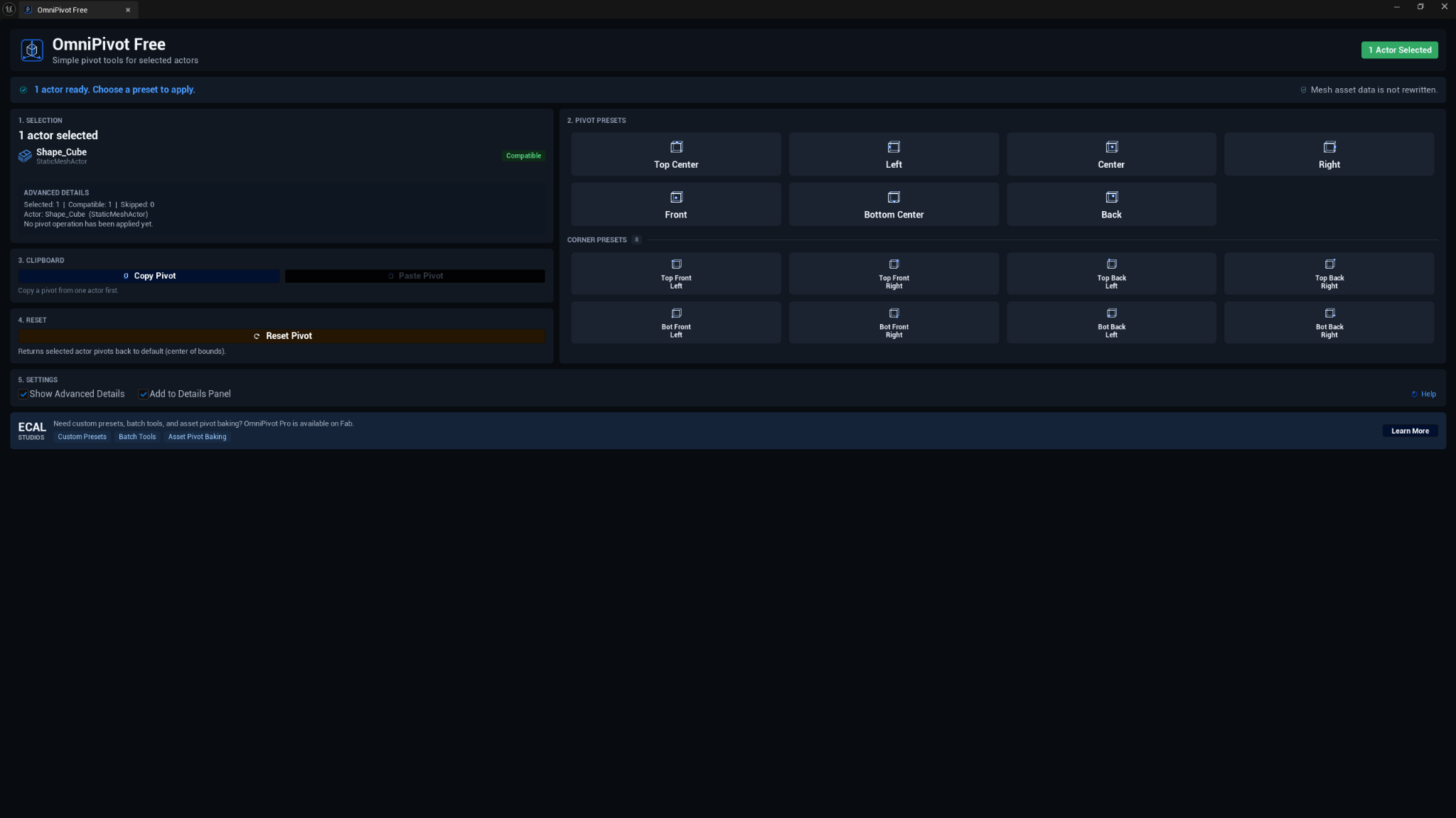 OmniPivot Free dashboard